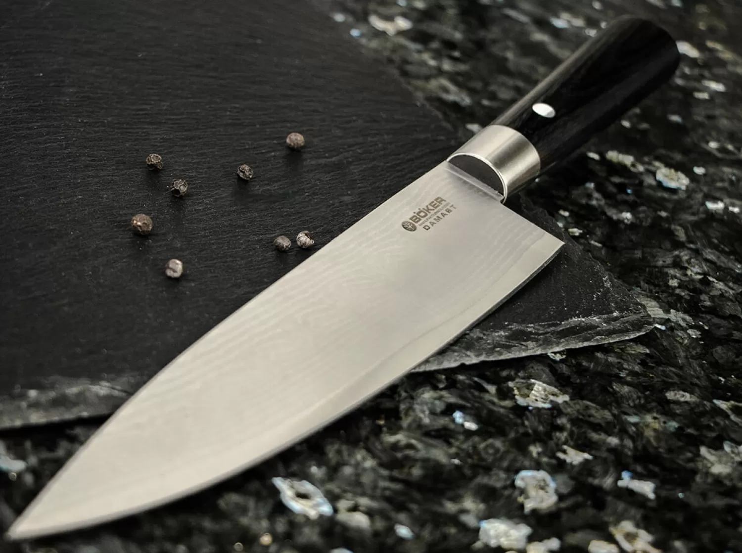 Damascus Chef's Knife Large-Böker Manufaktur Solingen Shop