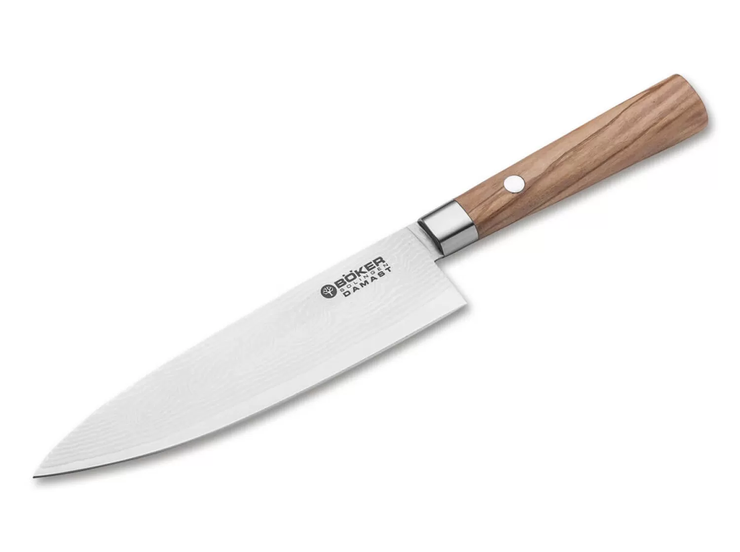 Damascus Olive Chef's Knife Small-Böker Manufaktur Solingen Online