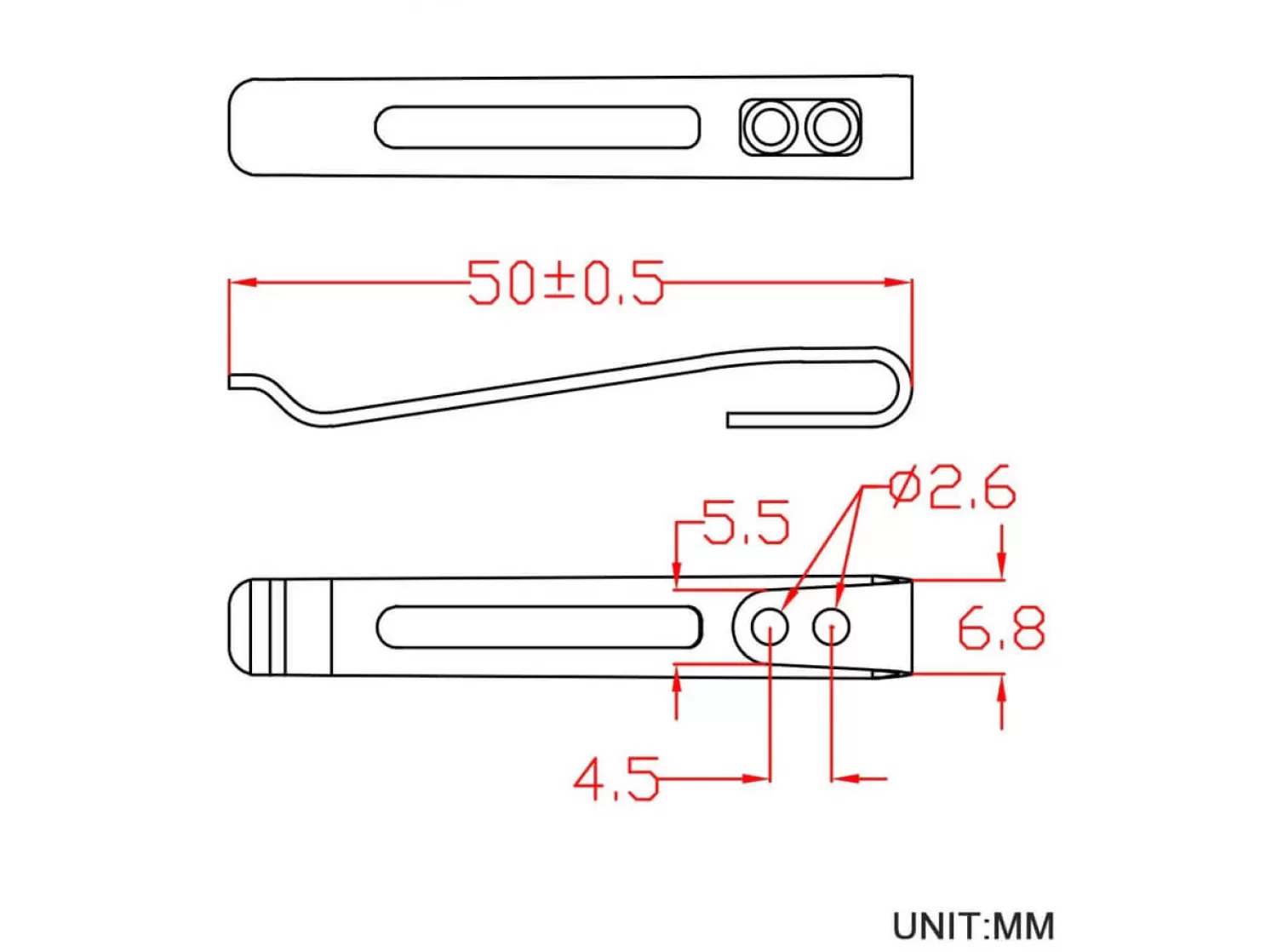 Plain Stainless Steel Clip CA-05B-V1-CIVIVI Fashion