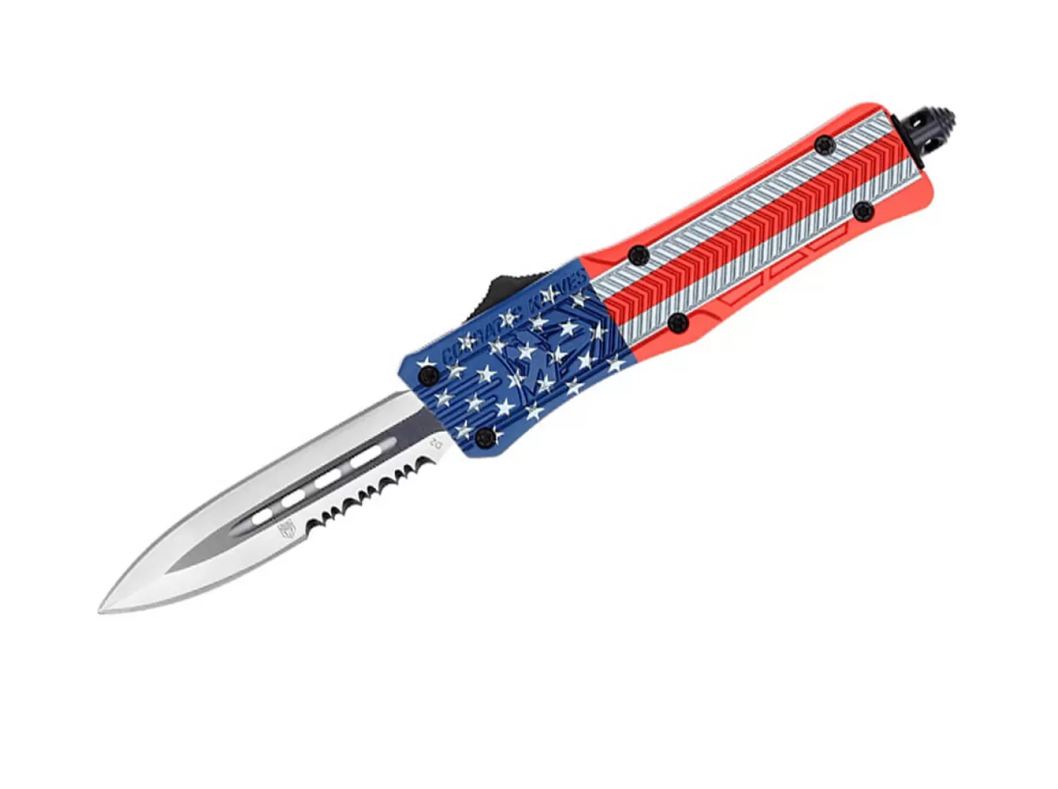 Small CTK-1 Cerakote American Flag Dagger 1-Side Serrated-CobraTec Fashion