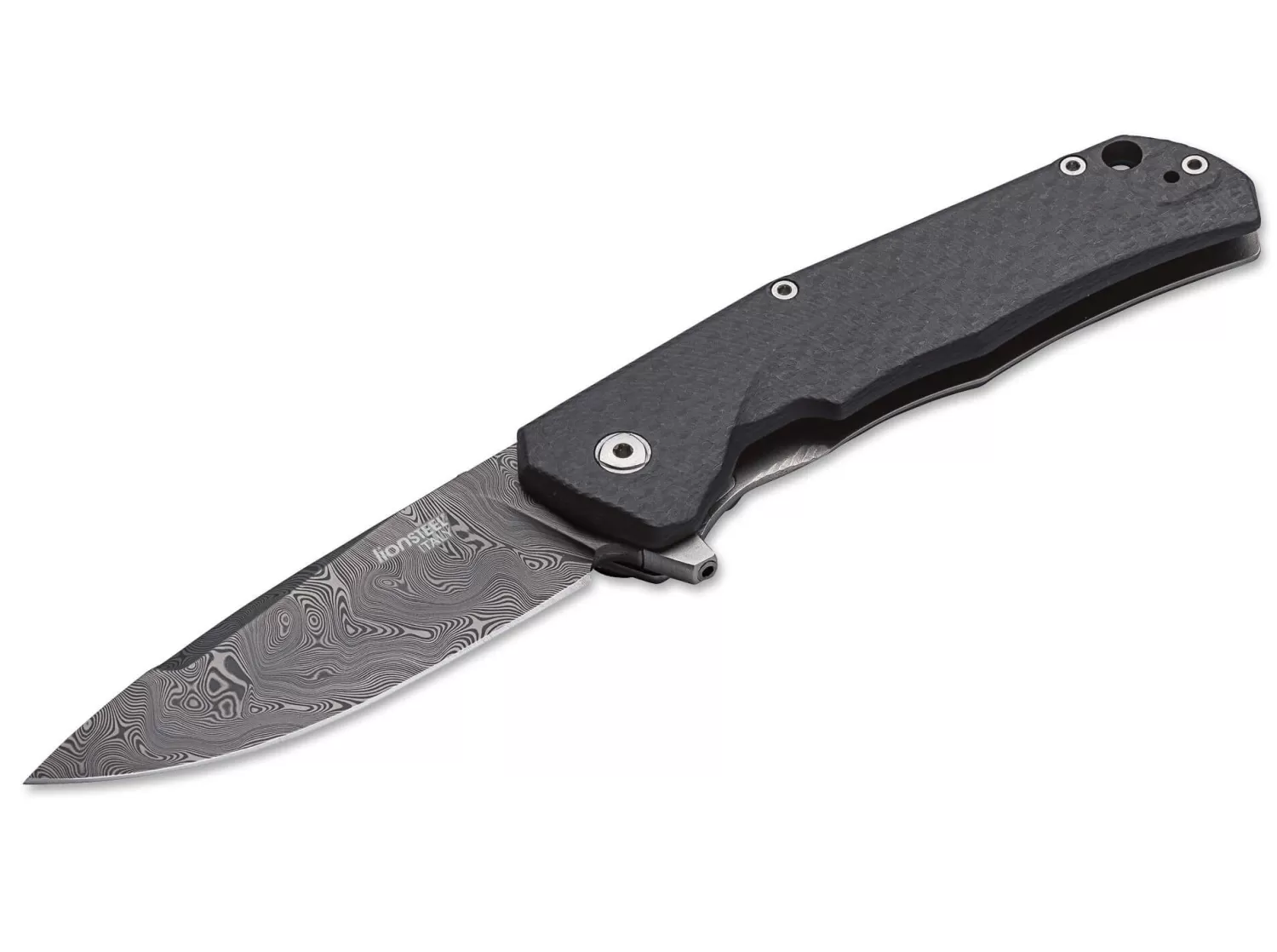 T.R.E. Damascus Raindrop Carbon-LionSteel Shop